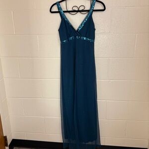 Blue sequin Nikki Mae maxi dress